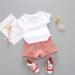 YOUNGER TREE Toddler Baby Girls Watermelon T-shirt + Linen Shorts Set | Summer Outfit with Belt | Pink 130 - Buy Online on GoSupps.com