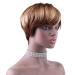 ZHENLISI Short Pixie Cut Ombre Brown to Golden Brazilian Human Hair Wig for Black Women - Fluffy Natural Daily Wig - Buy Online on GoSupps.com
