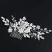 Unicra Bridal Wedding Hair Comb | Silver Pearl & Crystal Accessories for Women & Girls - Buy Online on GoSupps.com
