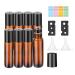Hyber&Cara 10ml Glass Roll on Bottles 8Pcs Essential Oils Roller Bottles with Stainless Steel Roller Balls Perfect for Fragrance Aromatherapy (Included 2 Bottle Opener Sticker and 2 Funnels)