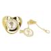 Golden Letter Rhinestone Baby Pacifier with Chain Clip | Safe Silicone for Home & Travel - Buy Online on GoSupps.com