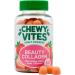 Chewy Vites Beauty Collagen 60 Gummy Vitamins |Hydrolised Collagen CoQ10 Biotin + Vitamins | 1 Month Supply | Real Fruit Juice | Berry Flavour | 2-a-Day | 1 count (Pack of 60) Beauty Collagen - Buy Online on GoSupps.com