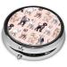 Poodles Dogs Portable Metal Pill Box | Round Mini 3-Compartment | Travel Essential for Small Pills - Buy Online on GoSupps.com