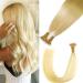 KOCONI 18 Inch Bleach Blonde Nano Ring Hair Extensions Real Human Hair Extensions Platinum Blonde #24 Double Drawn Nano Ring Hair Extension Nano Tip Beads Human Hair Extensions 50g 1g/Strand 18 inch #24