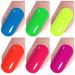 Vishine Neon Gel Nail Polish Starter Kit - 6PCS Bright UV LED Manicure Set | Soak Off Neon Yellow Green Orange Red Varnish 8ML C010 - Buy Online on GoSupps.com
