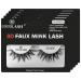 Cocohoney 3D Faux False Mink Eyelashes (5 pairs) - OFFICE LOOK | 100% Hand Made | Cruelty Free | Reusable | Ultralight | Durable 3D009