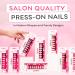 LUXXI Medium Coffin Press On Nails - Pink Chrome | Long-Lasting & Waterproof | 24pc Nail Kit with Glue - Baddie Style - Buy Online on GoSupps.com