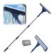 Window Cleaner with Telescopic Handle Professional Window Wiper Cleaner Telescopic Window Washer with Bendable Head Glass Cleaning Tools for High Windows Indoor and Outdoor Use (135 cm) 135 Cm.