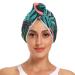 Red Flamingos Tropical Leaf Hair Towel 2 Pack Super Absorbent Hair Drying Towel Quick Dry Hair Turbans Head Towel with Button Twisty Wrap for Women Girls