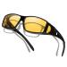 LVIOE Fit Over Blue Light Blocking Glasses for Women Men Oversized Wear Over Glasses Reduce Eyestrain Improve Sleep LB0311Y A01 Black Frame / Yellow Anti Blue Light Lens