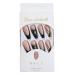 MISUD Long Coffin Press on Nails - Matte Black Gradient French Tip Glitter Snowflake Design - 24 Pcs Ballerina Acrylic Fake Nails for Stunning Looks - Buy Online on GoSupps.com