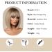 OUFEI Ombre Blonde Bob Wig with Bangs - Short Straight Synthetic Hair Wig for Women - Ideal for Daily Wear, Parties, and Cosplay - Buy Online on GoSupps.com