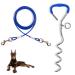 JETOP Heavy Duty Dog Stake & 10 ft Dog Chains Steel Spiral Ground Dog Spike for Outdoor Yard and Camping Dog Camping Accessories for Puppy Pet and Medium Dogs (176 lbs of pull) (Blue)