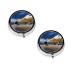 (Airplane in The Evening Light) Round Pill Box 3 Compartment Pill Box Mini Decorative Pocket Purse Portable Travel Medicine Tablet Vitamin Holder Organizer Pill Case
