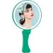 Rechargeable Lighted Hand Mirror for Travel - Portable Round Makeup Mirror with Folding Handle in Green - Buy Online on GoSupps.com