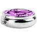 Purple Butterfly Round Pill Box - 3 Compartment Travel Organizer for Easy Medication Management - Buy Online on GoSupps.com