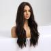 24 Inch Dark Brown Synthetic Wavy Wig for Women - Middle Part Body Wave Cosplay Wig - Buy Online on GoSupps.com