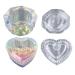 OLACD Fashion Cute Nail Art Crystal Dishes with Lids - Home Salon Glass Bowls Small and Colorful Set of 2