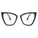 FEISEDY Blue Light Blocking Glasses Computer Glasses Women Men Fashion Cateye Glasses B2914 001 Black Frame 53 Millimeters