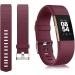 Tobfit Sport Bands for Fitbit Charge 2 - 4 Pack Replacement Wristbands (Black, Rose Gold, Wine Red, Blue) - Women Men Small/Large - Buy Online on GoSupps.com