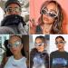 Netrox Sunglasses | UV400 Sports Glasses with Case & Microfiber Bag - Mirrored in 3 Colors | Fast Rave Techno Glasses for Men & Women - Black & Silver - Buy Online on GoSupps.com