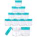 Beauticom 12 Piece 1 oz Acrylic Round Clear Jars with Flat Top Lids - Perfect for Creams Lotions Makeup & Herbs - SKY BLUE TEAL - Buy Online on GoSupps.com