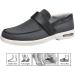 Men's Adjustable Diabetic Shoes - Arch Support Orthopedic Sneakers for Swollen Feet | Lightweight Air Cushion Walking Shoes for Elderly Edema Arthritis Fasciitis - Black Gray - Buy Online on GoSupps.com