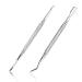 BEZOX 2PCS Nail Grooming Tools, Cuticle Pusher and Thick Nail File, Multipurpose Nail Care Tools, Stainless Steel Nail Tools 2 Count (Pack of 1)