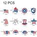 4th of July Cupcake Toppers 12 Pcs Independence Day Cupcake Toppers American Flag Cupcake Toppers Patriotic Party Decorations - Buy Online on GoSupps.com