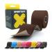 SPORTTAPE Extra Sticky Kinesiology Tape 5cm x 5m - Dark Brown | Hypoallergenic Waterproof K Tape | Physio Medical Sports Tape for Muscle Injury Support | Uncut - Single Roll