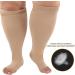 Toe-Free Compression Stockings - Oversize 4-7XL Wide Calf Unisex Knee-High 20-30 mmHg Support Socks - Soft & Comfortable Beige - Buy Online on GoSupps.com