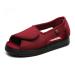 Yytcsjz Top Adjustable Diabetic Slipper Shoes Open Toe Sandals Easy on Off Comfy Non Slip Swollen Feet Edema Walking Shoes for Diabetic and Edema Elderly (Color : Claret Foot Length : 21.5cm) 21.5cm Claret