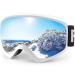 findway Kids Ski Goggles, Kids Snow Snowboard Goggles for Boys Girls Youth OTG A1-silver (Vlt 21%)