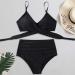 Sexy Print Bikini Set - Women's Swimwear Bathing Suit with Shorts Bottoms - Black, Small - Buy Online on GoSupps.com