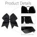 Oaoleer Boutique Teens Women 8 Jumbo Large Cheer Bow Ponytail Holder Elastic Band 21PCS Black Pack - Handmade for Cheerleading Teen Girls College Sports - Buy Online on GoSupps.com