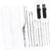 2 sets with Tool Pickers Home Cleaning for Stainless Cleansing Silver Earwax Spoon Curette Earpick Wax Travel Clean Remover Adults Pick Kit Case Ear Cleaner Tools Removal