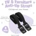 2 Pcs TV Straps Child Safety Furniture Anchors - Adjustable Wall Mounts for Baby Proofing Flat Screen TVs, Dressers & Cabinets - Heavy Duty, Long VESA Screws for Latest TVs - Black - Buy Online on GoSupps.com