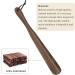Ruosuruosu Wood Long Handle Shoe Horn with Leather Lanyard - 15 for Seniors, Men, Women, Kids - Travel Shoe Lifter - Walnut Medium - Buy Online on GoSupps.com