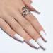 GLAMERMAID Coffin Press on Nails Long, Bright White Fake Nails Meidum Ballerina Acrylic False Nails Kits UV Classic Solid Glue on Nails for Women Reusable Full Cover Stick on Static Nails A2-Solid White