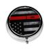 Firefighter Axe Red Line Flag Portable Metal Pill Box Round Mini 3-Compartment Plastic Insert hinged Fastening Design Suitable for Small Pills Must-Have for Travel Black