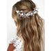Silver Crystal Bridal Headband - Casdre Flower Bride Wedding Headpiece with Pearl Accents for Women & Girls - Buy Online on GoSupps.com
