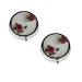 Roses Printed Mini Round Pill Box Pill Box 3 Compartment Medicine Pill Case Pill Organizer Travel Pillbox Portable Pill Box for Pocket Home Office Use
