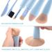 4-in-1 Portable Travel Makeup Brush Set - Detachable Double Head Eyebrow & Blending Brushes - All-in-One Sponge for Eyeshadow Liner & Blush (Blue) - International Shipping Available - Buy Online on GoSupps.com