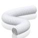 HG power exhaust hose 75mm length 5m flexible PVC aluminum tube ventilation hose Sound insulated heat insulation aluminum flex hose exhaust air tube for exhaust air valves Long: 5m/16ft & diameter: 75mm/3-inch white
