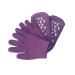 FRCOLOR Gel Jojoba Oils Plantar Silicone Heel Sock Exfoliating Hand Gloves Heal Gloves Cracked Skin Gloves Women Skin Care Gloves Moisture Gloves Socks Moisturiser Purple medium