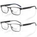 LianSan 2Pack Bifocal Reading Glasses - for Men Women Top Clear Metal Frame Blue Light Computer Readers with Spring Hinge(Black&Grey Bifocal 2.0x) Black&grey Bifocal 2.0 x
