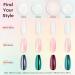 Modelones Chrome Nail Powder Set - White Pearl Effect 4Pcs Powder, Silicone Brush, Cotton Swabs & Color Display Sticks - Buy Online on GoSupps.com