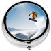 Snowboarding Mini Round Pill Box | 3 Compartment Portable Pill Organizer for Travel & Home - Buy Online on GoSupps.com