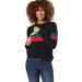 Zeta Ville Women's Maternity Nursing Zipped Sweatshirt Striped Jumper 1110 12 Black