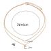 DoubleNine Double Layered Tiny Heart Moon Pendant - Gold Dainty Necklace for Women & Girls | Everyday Simple Jewelry - Buy Online on GoSupps.com